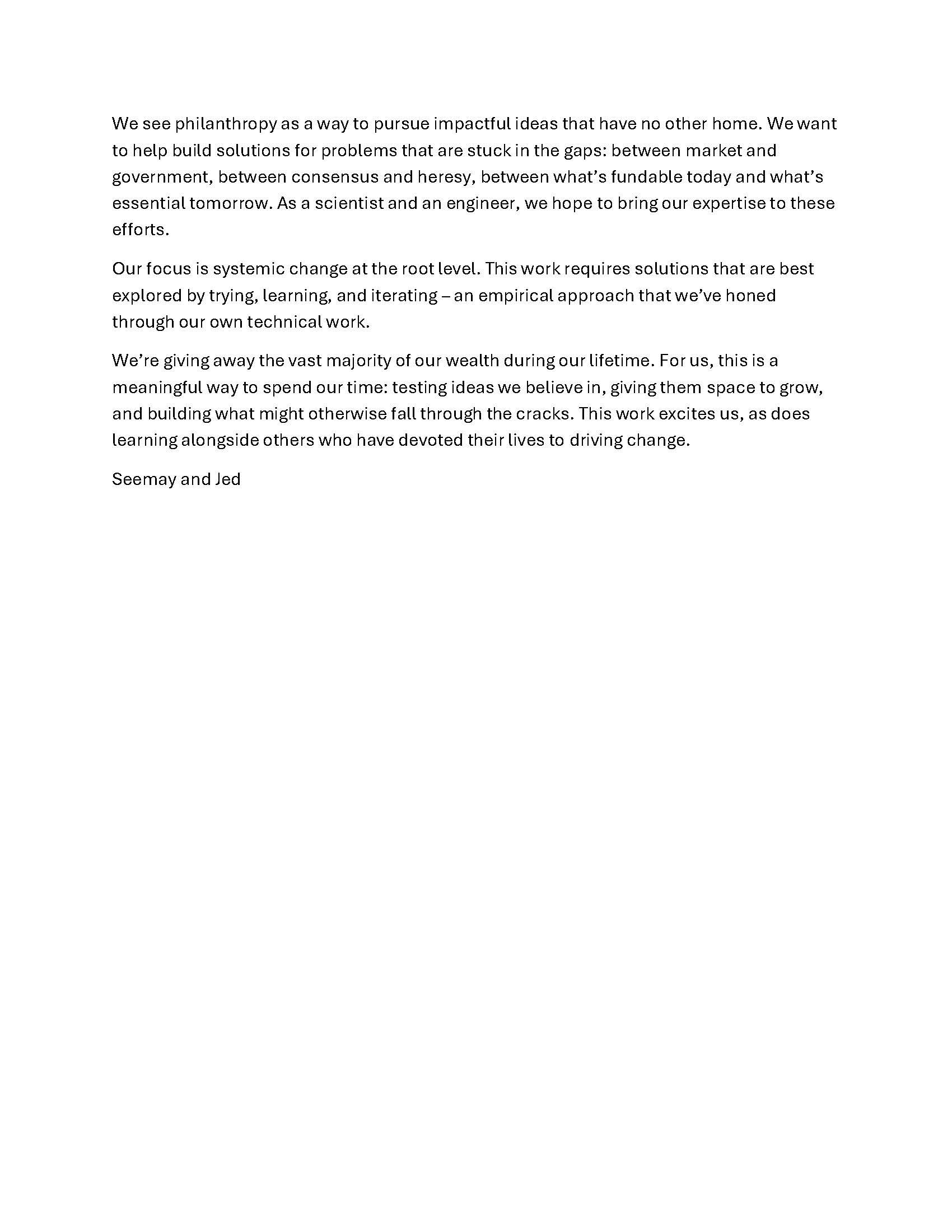 Seemay Chou and Jed McCaleb's pledger letter